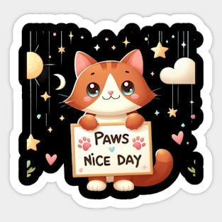 Whisker Wonderland: A Sunny Day with Precious Cat Paws Sticker